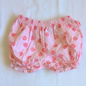 child of mine pink fish print cotton bubble shorts with ruffle 3-6 months baby